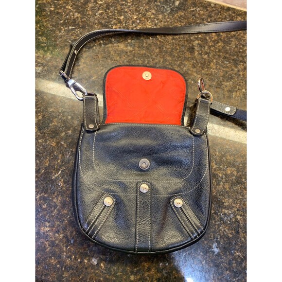 Vintage Longchamp Pebbled Black Leather with Silver Hardware Crossbody GUC - Picture 9 of 12